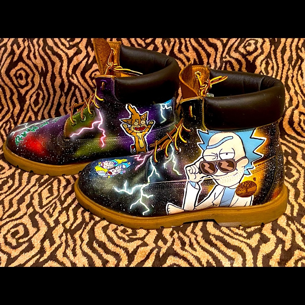 Custom Timberland Rick and Morty